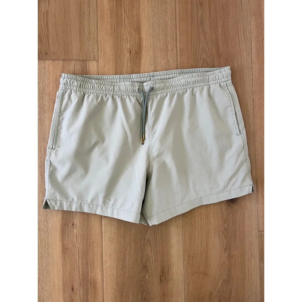 Abercrombie & Fitch Mens Relaxed Stretch Swim Trunks Light Aqua Large 5